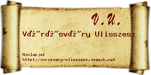 Vörösváry Ulisszesz névjegykártya